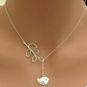 D12 NEW. Sparrow and Branch Leaf Necklace